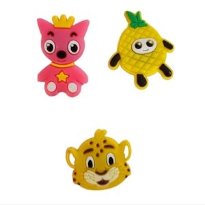 Croc Jibbitz Shoe Charm Set of 3 Bear/Pineapple/Tiger Charms